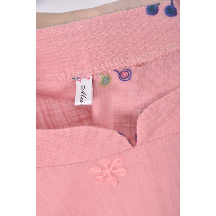 (L) mei ren yu質感刺繡粉色長袖上衣二手衣, , large