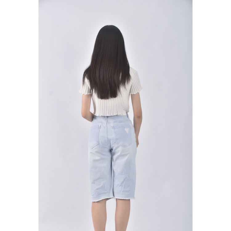(XL) rewind韓牌丹寧牛仔五分藍色長褲二手衣, , large