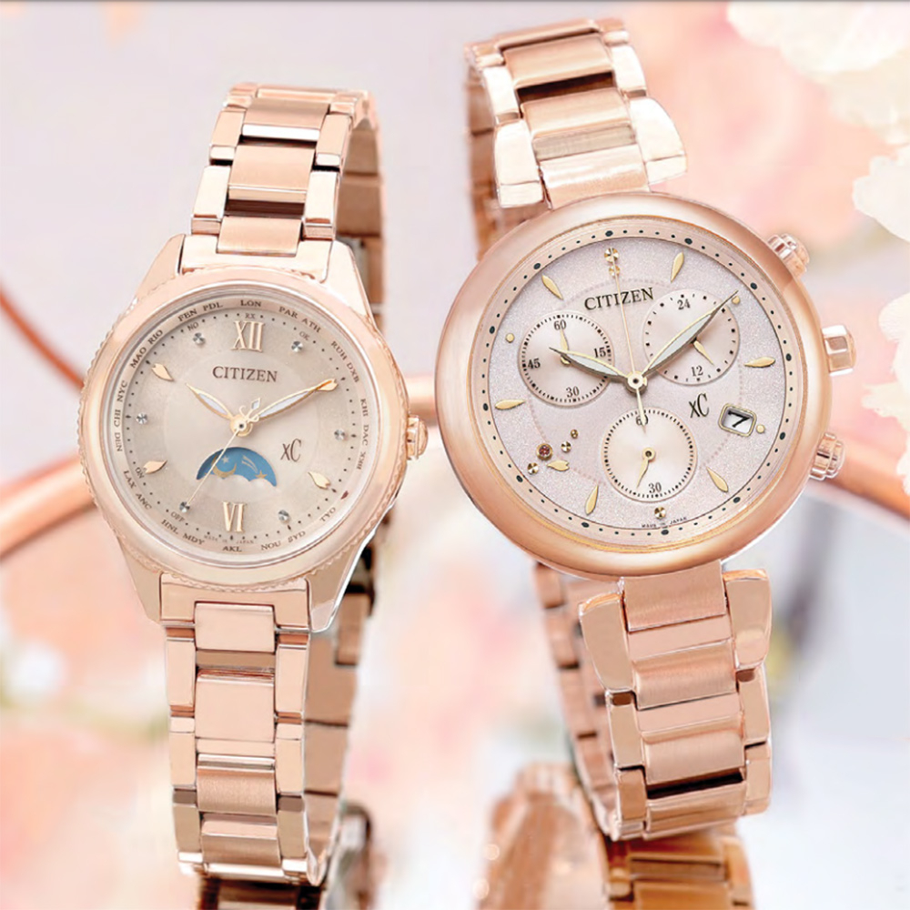CITIZEN 星辰 XC 心蕊 台灣限定 光動能計時女錶 FB1452-66W, , large