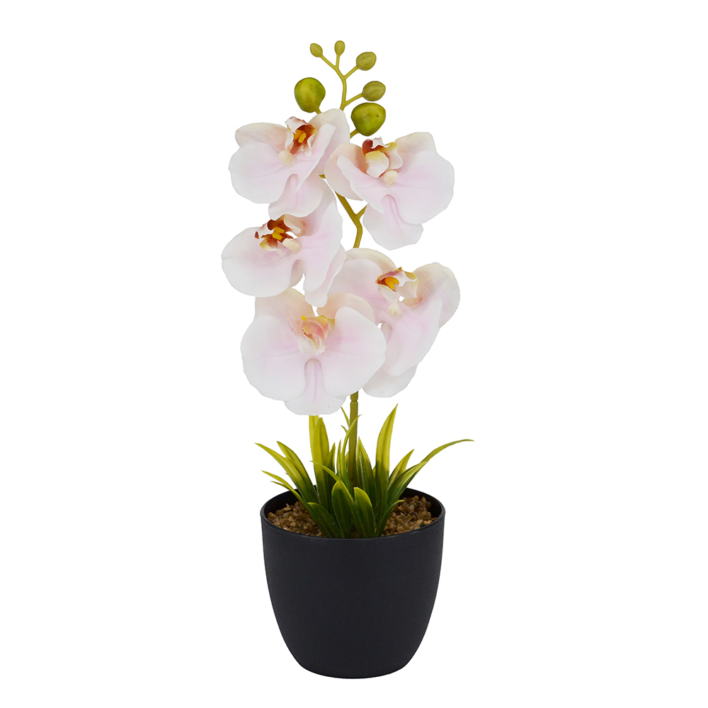 【YU Living】人造小蘭花盆 仿真蘭花盆栽 高30cm-粉色, , large