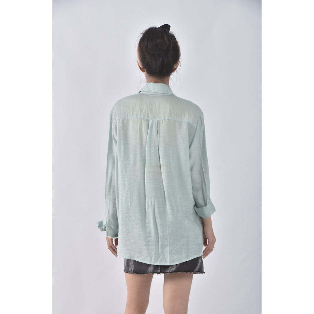 (M) ravi studio韓牌排扣綠色長袖上衣二手衣, , large