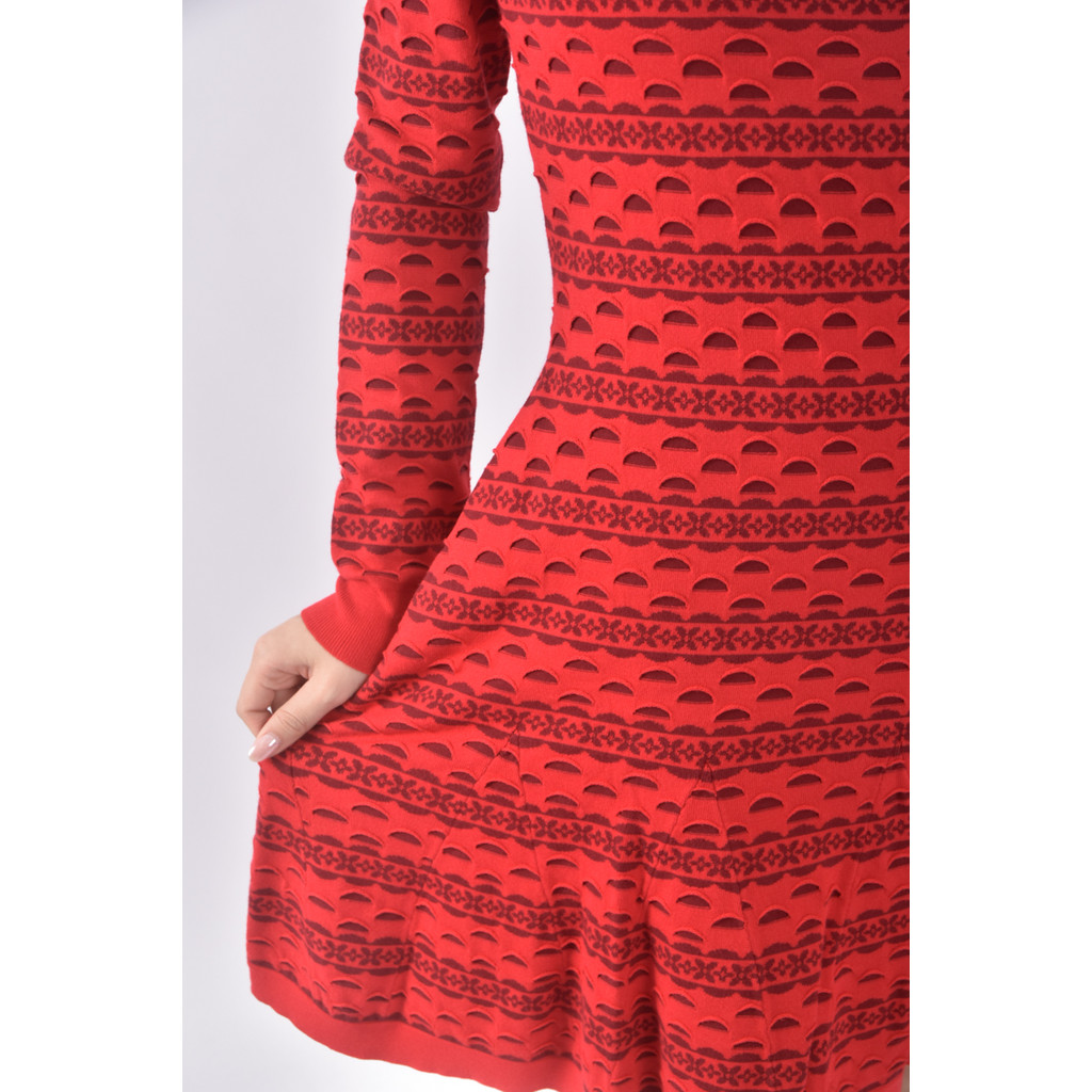 (S) juicy couture質感洞洞條紋紅色洋裝二手衣, , large