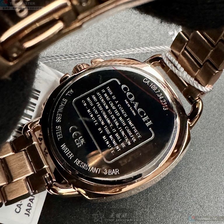 [星晴錶業]COACH手錶,34mm,CH00196銀白色錶面玫瑰金錶殼玫瑰金色精鋼錶帶款, , large