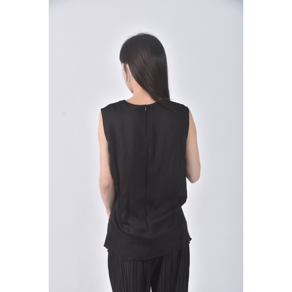 (M) max co質感無袖黑色上衣二手衣, , large