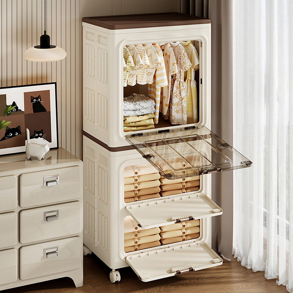 【AOTTO】56面寬大容量附輪貓咪收納櫃(AL-610), , large