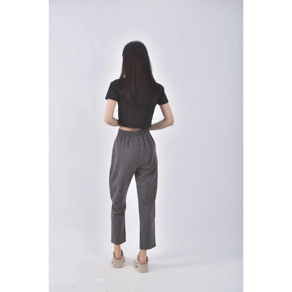 (M) home shop高腰質感灰色長褲二手衣, , large