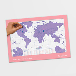 Neon Scratch Map Coral, , large