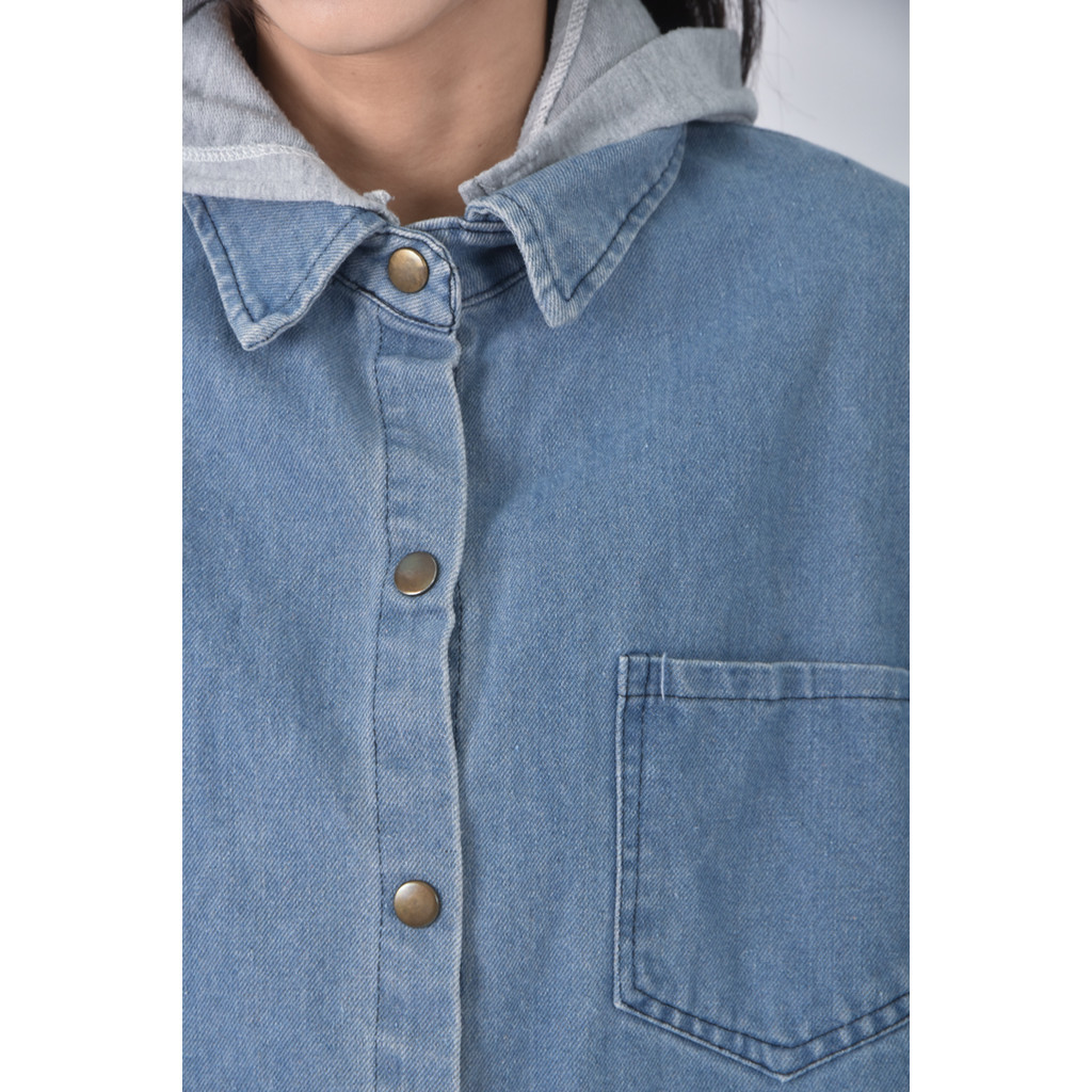(XL) 丹寧牛仔質感藍色外套二手衣, , large