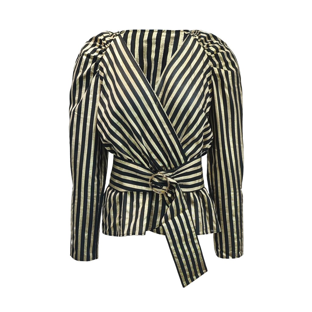 PINKO交疊Ｖ領長袖上衣, , large