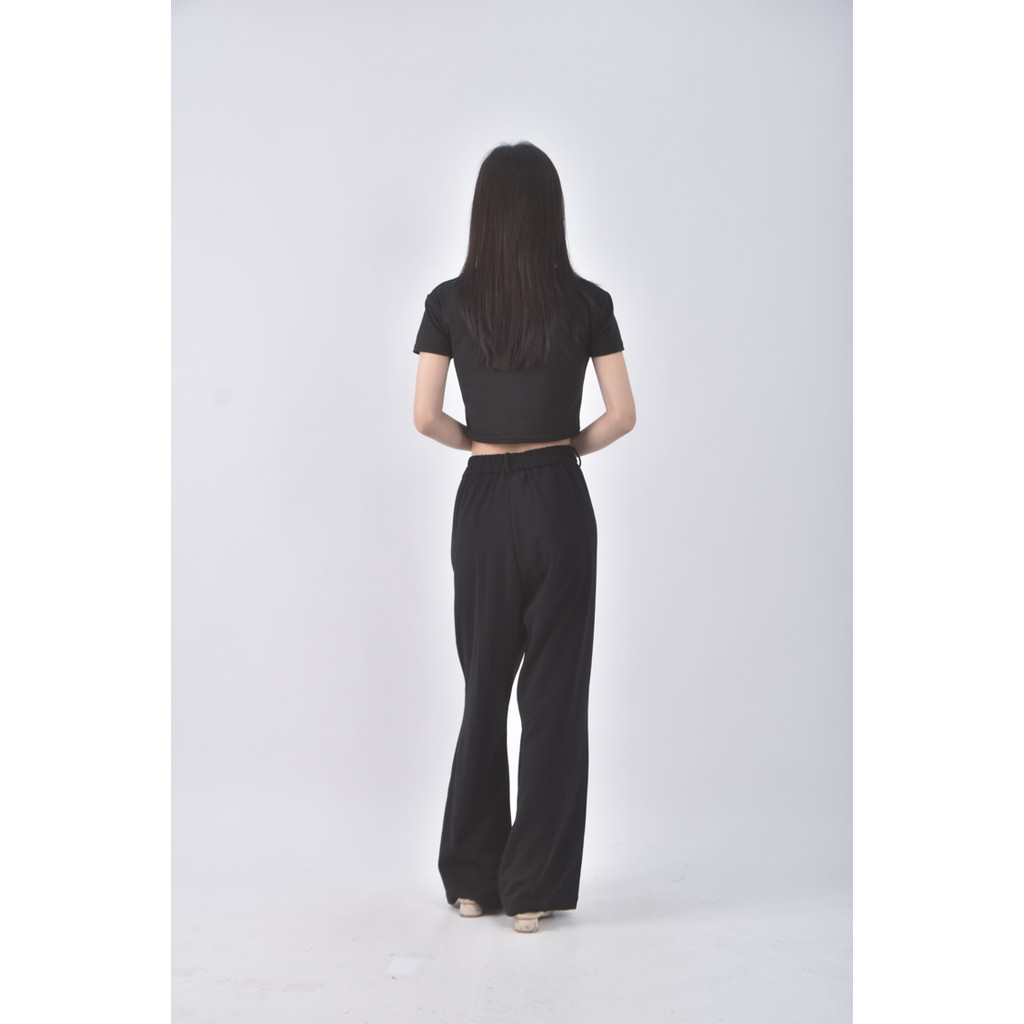 (2XL（含）以上) vv double高腰質感西裝黑色長褲二手衣, , large