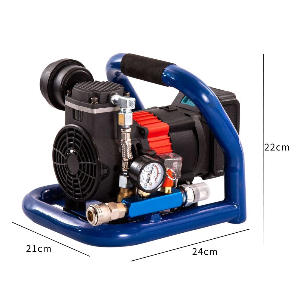 Mini portable air pump with 10 air tanks, 2 batteries, and 1 charger, , large