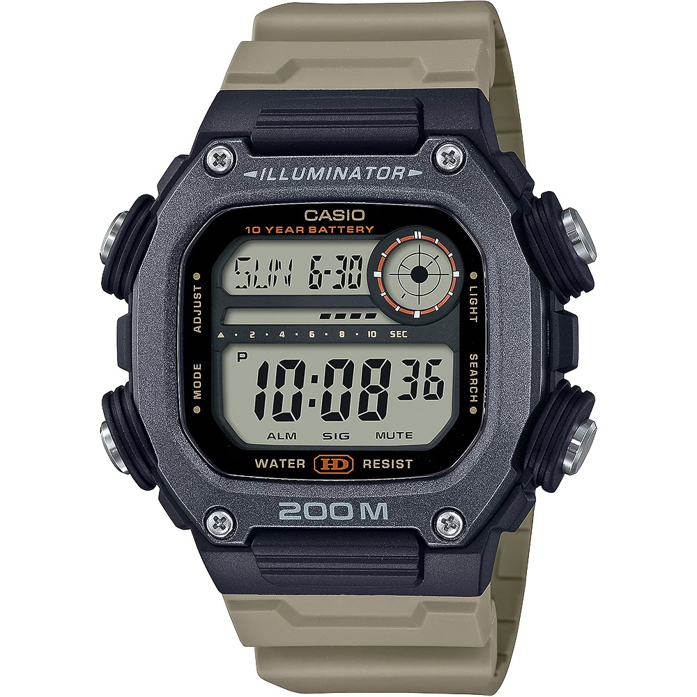 CASIO 卡西歐 10年電力 世界時間多功能運動型電子錶 手錶-沙色 DW-291HX-5AV, , large