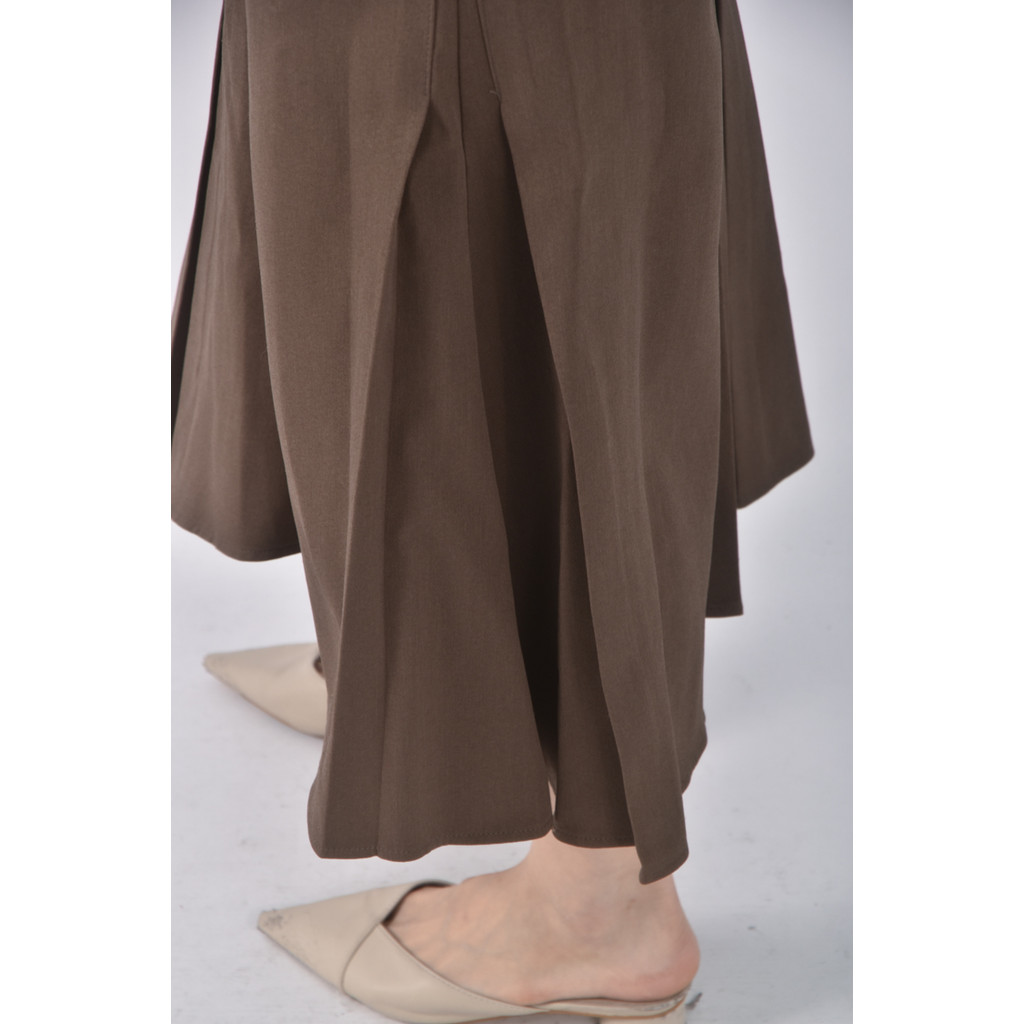 (XL) hoo百褶棕色長裙二手衣, , large