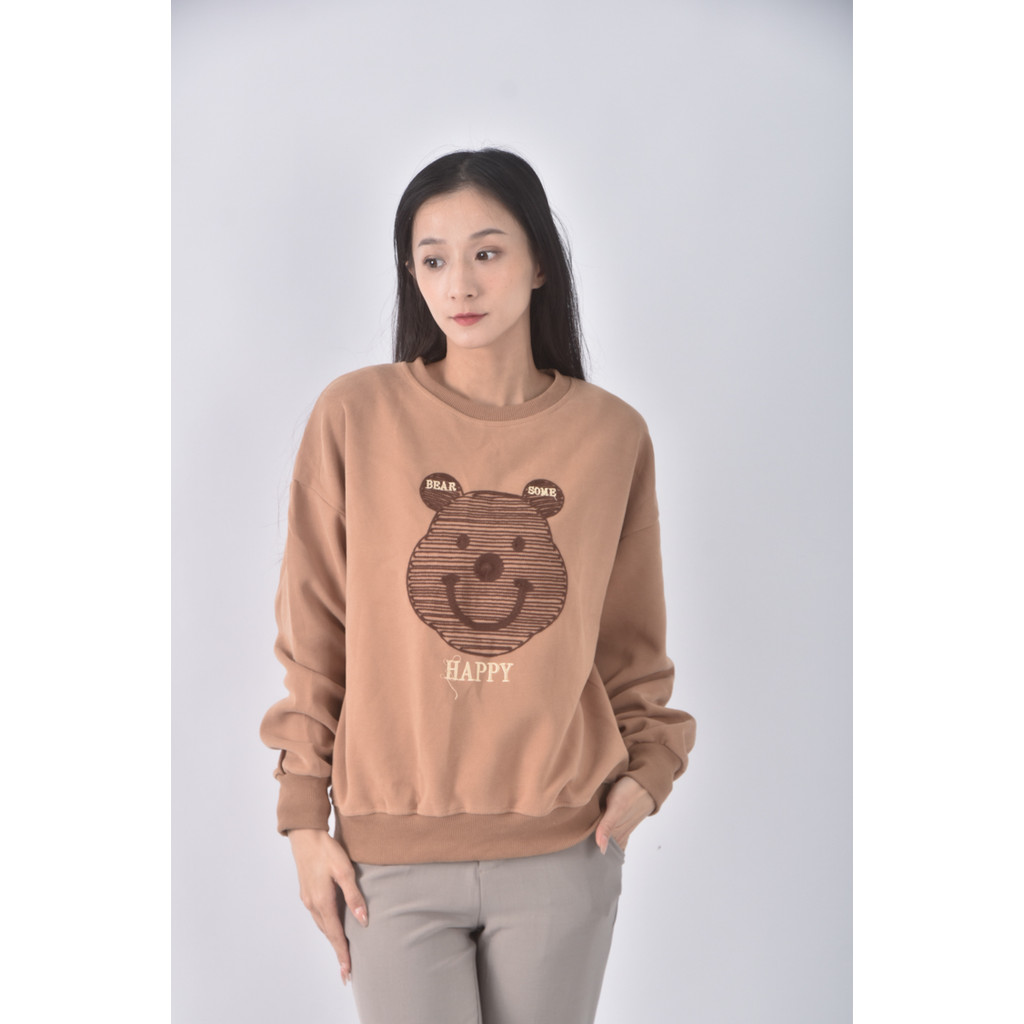 (XL) yes棉質大熊棕色長袖上衣二手衣, , large