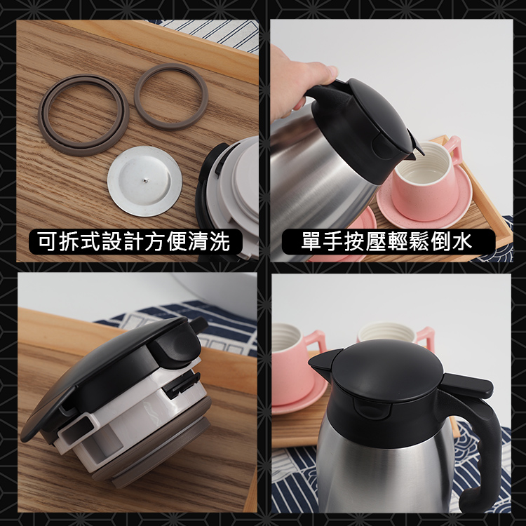 米雅可經典316按壓式真空保溫壺-2.0L-深藍色-1支, , large