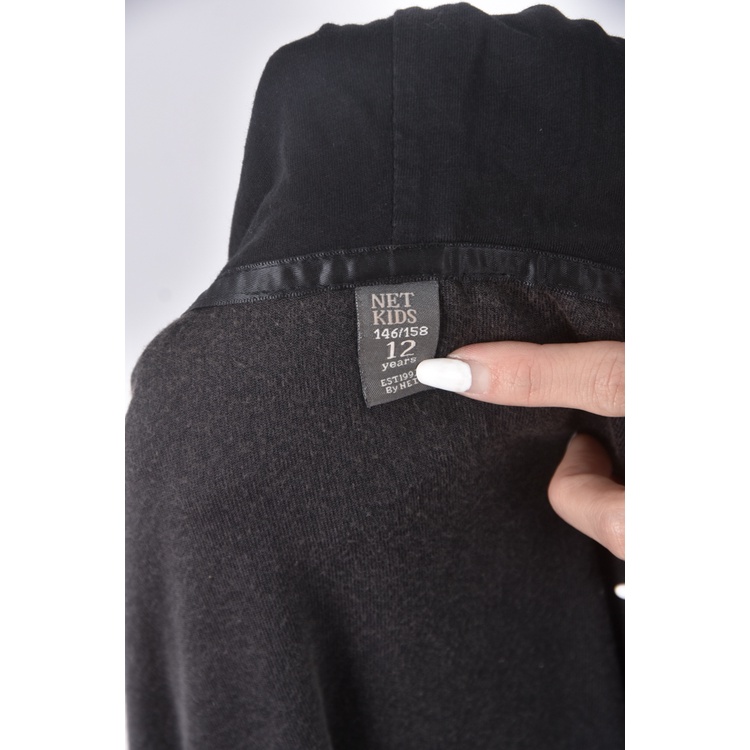 (S) net質感棉質連帽黑色外套二手衣, , large