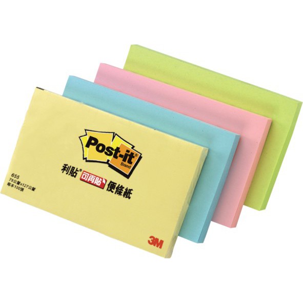 3M 可再貼 655便條紙(多色)黃, , large