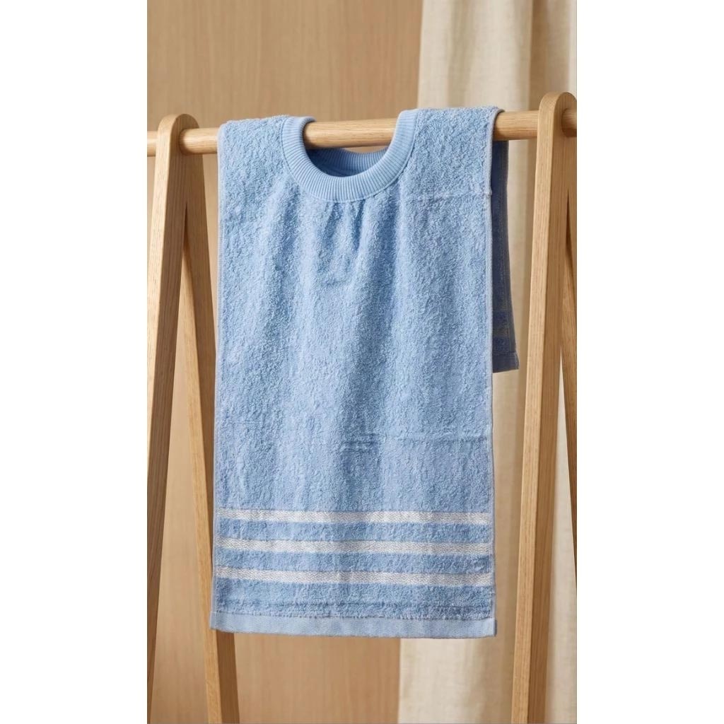 [凱美棉業] 8入組優惠價❗  隨機出色 MIT台灣製 28兩厚實 純棉透氣成人圍兜/口水巾 精緻帶緞素色款, , large