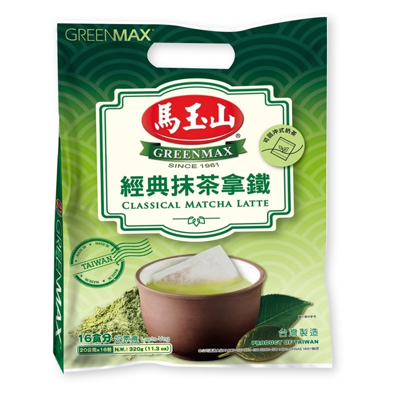 馬玉山經典抹茶拿鐵20g X16, , large