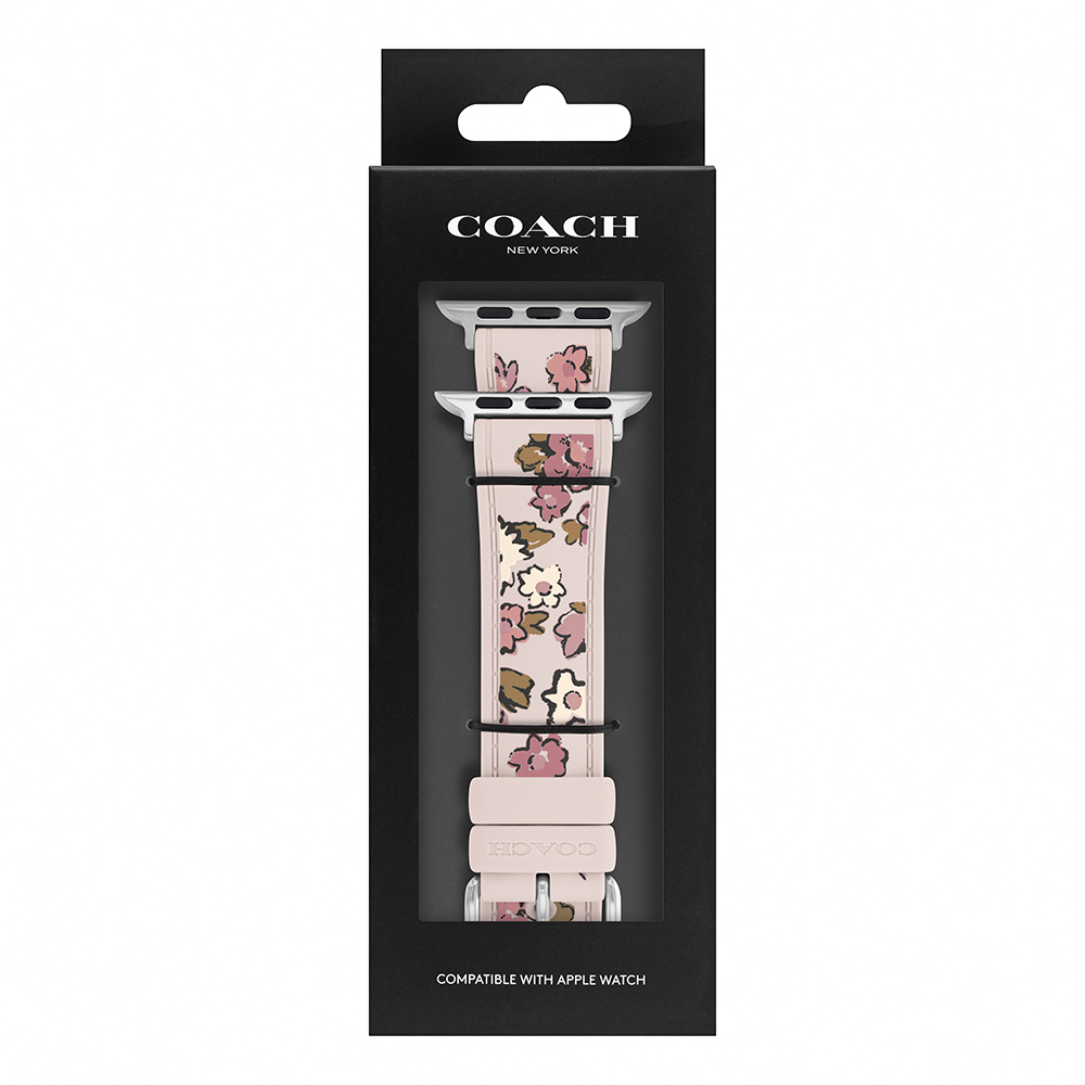 COACH Apple Watch 淡粉花朵錶帶 38/40/41mm適用 矽膠錶帶 禮物 送禮(不含手錶), , large