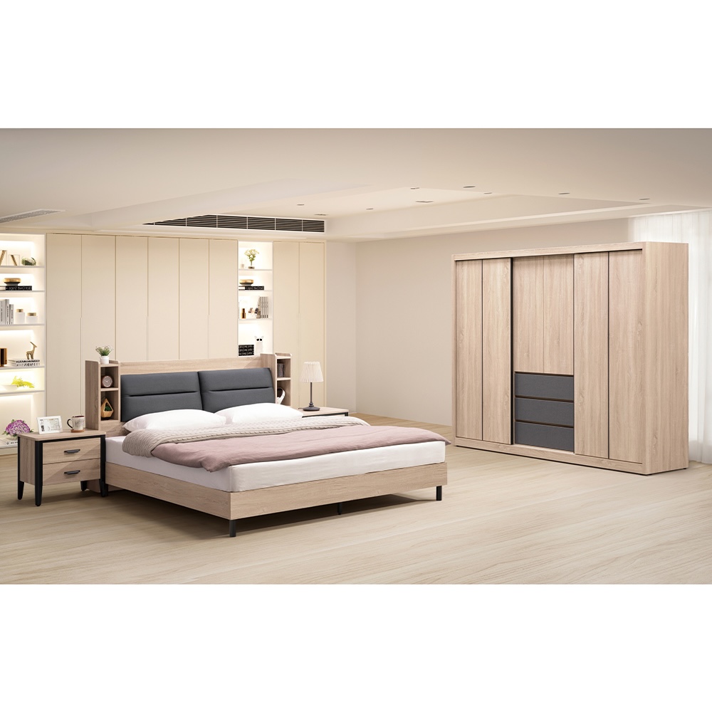 【唯熙傢俱】威尼斯橡木色5尺床頭箱, , large