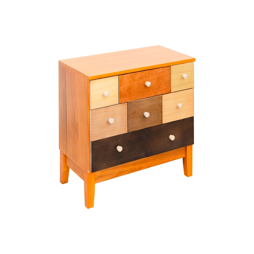 【Y HOUSE】Wooden cabinet, chest of drawers, sideboard, log style, wood color, storage cabinet - 8 drawers