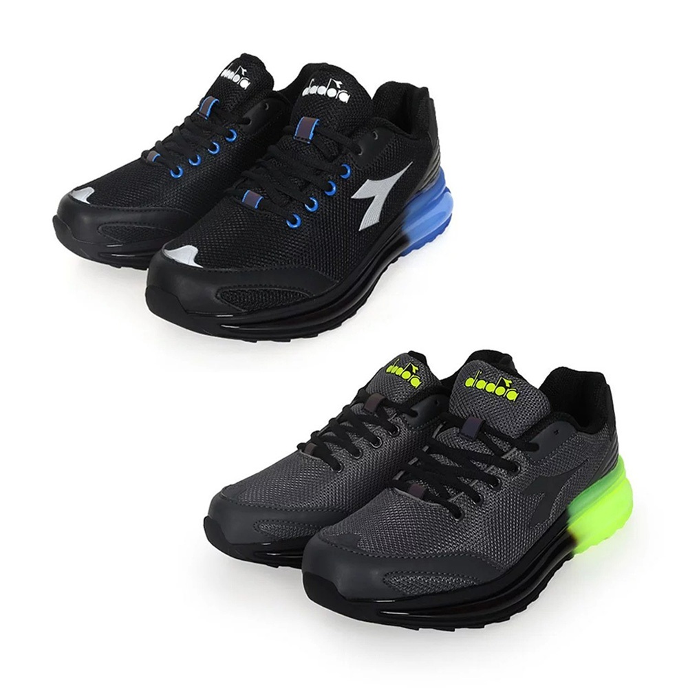 DIADORA迪亞多那 專業避震慢跑鞋 男運動鞋 男鞋 寬楦 透氣 舒適 保護後跟 吸衝 反彈 反光 黑藍銀 灰黑綠, , large