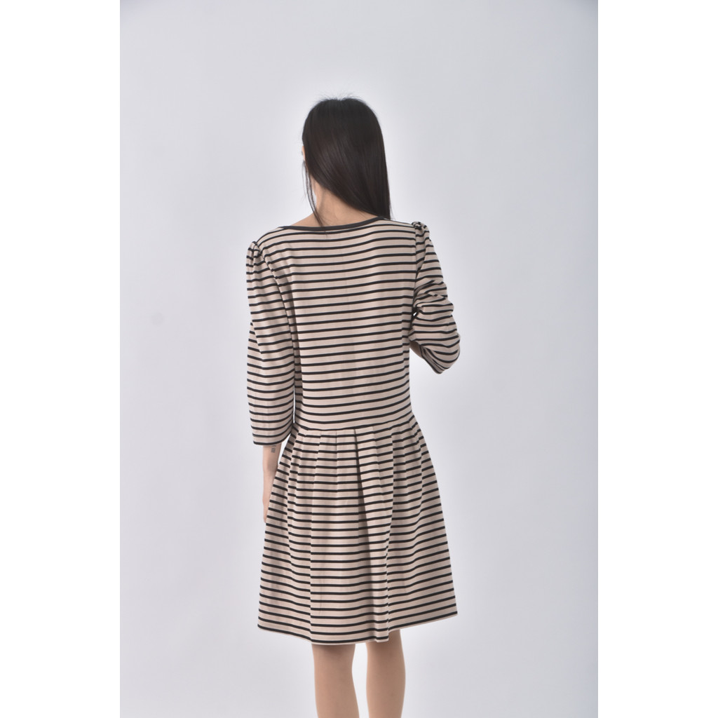 (S) 條紋棕色洋裝二手衣, , large