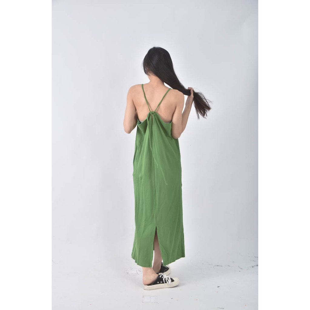 (F) kastane無袖綠色洋裝二手衣, , large