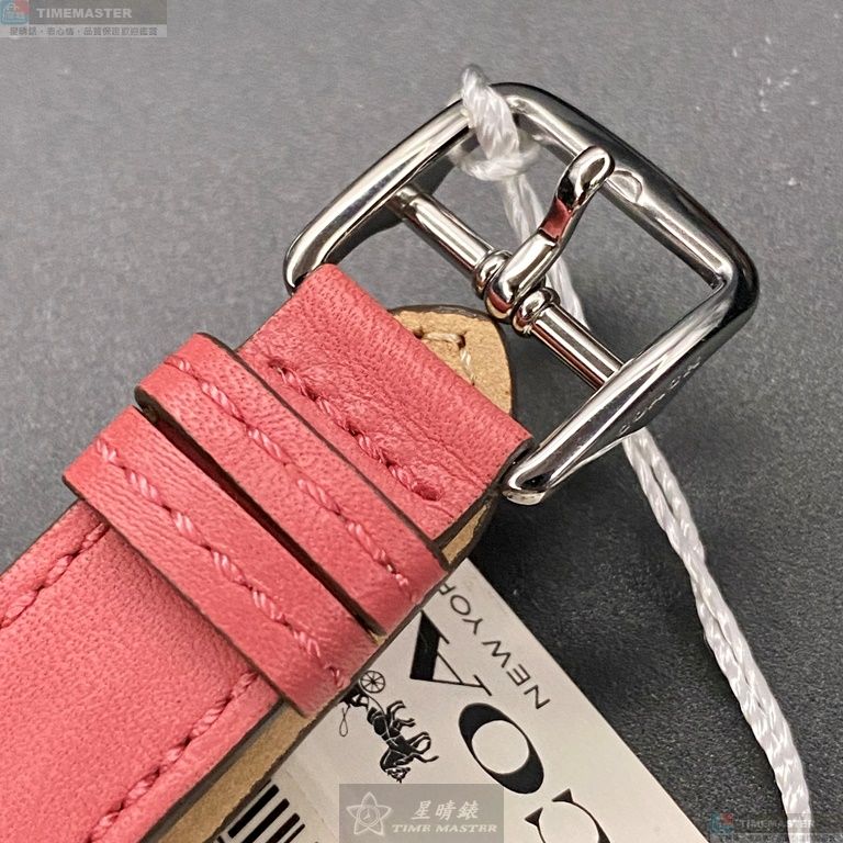 [星晴錶業]COACH手錶,36mm,CH00152白色錶面銀錶殼粉紅真皮皮革錶帶款, , large