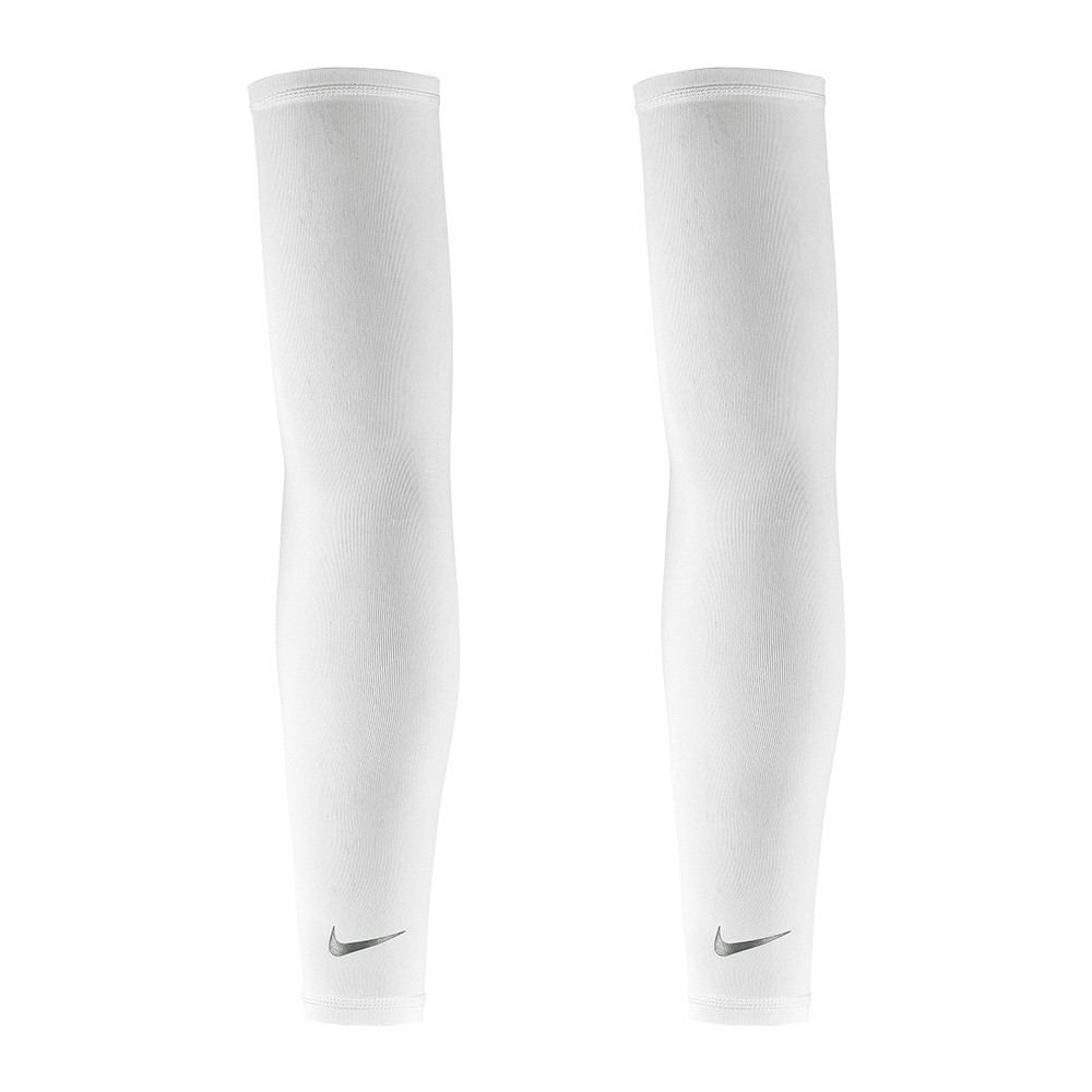 NIKE 輕量跑步臂套 護臂套 袖套 路跑 戶外運動 素色 簡約 保暖 防曬 反光 吸濕 排汗 快乾 乾爽 透氣 黑 白, , large