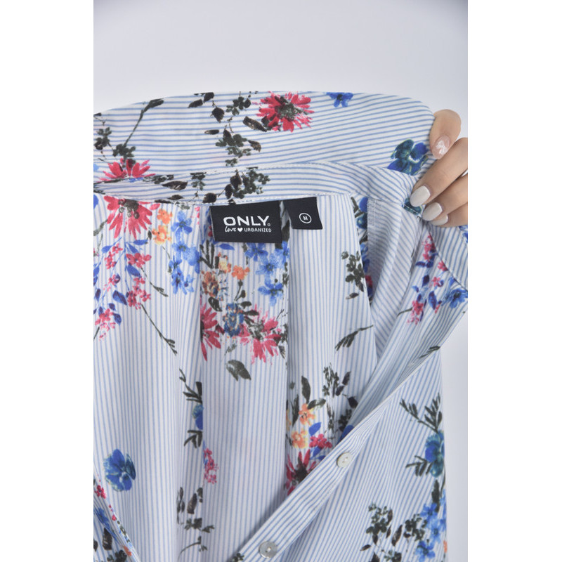 (S) only質感條紋藍色短袖上衣二手衣, , large