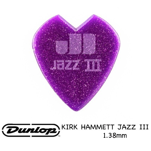 DUNLOPKIRK HAMMETT JAZZ III PICK PURPLE 1.38mm(三片、十片組)【敦煌樂器】, , large