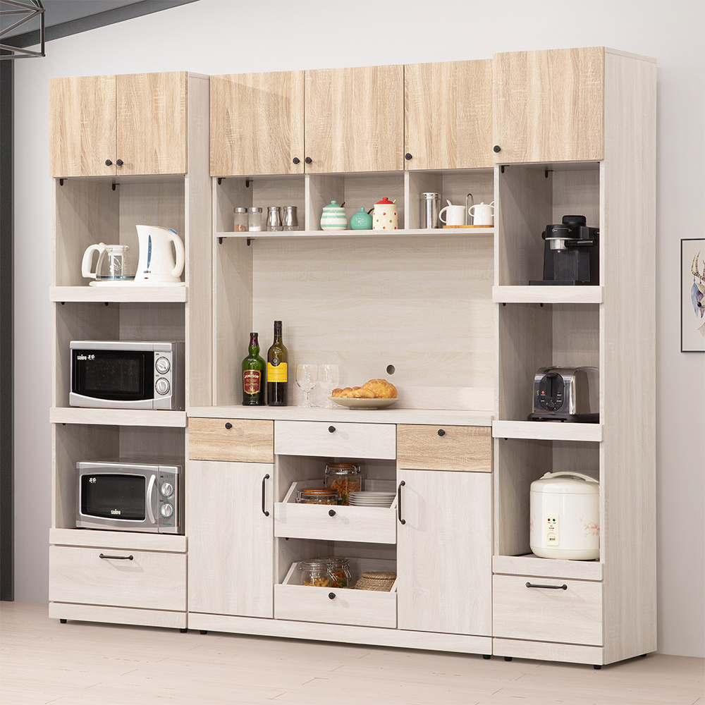 【Homelike】喜家居7.3尺組合餐櫃-雪松雙色(2247), , large