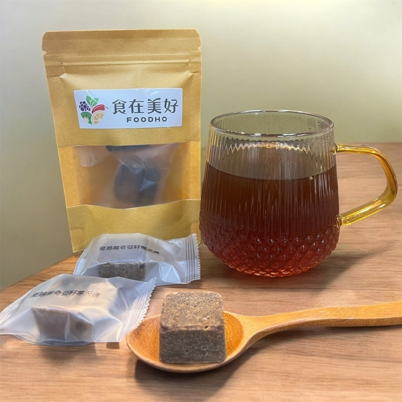 食在美好 我的飲bar 蔓越莓奇亞籽寒天黑糖凍 17gX2入X4包/組 台灣在地甘蔗 真材實料 無防腐劑, , large