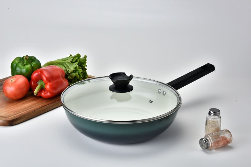 Aigabao carbon steel ceramic frying pan (with lid) 30CM