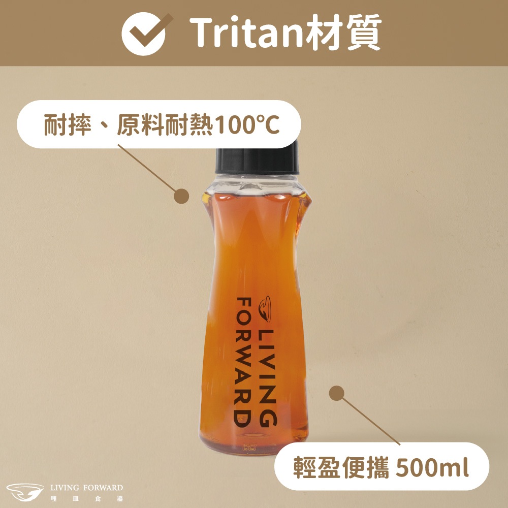 【哩皿食器】台灣製  食品級Tritan  暖心瓶 500ml, , large