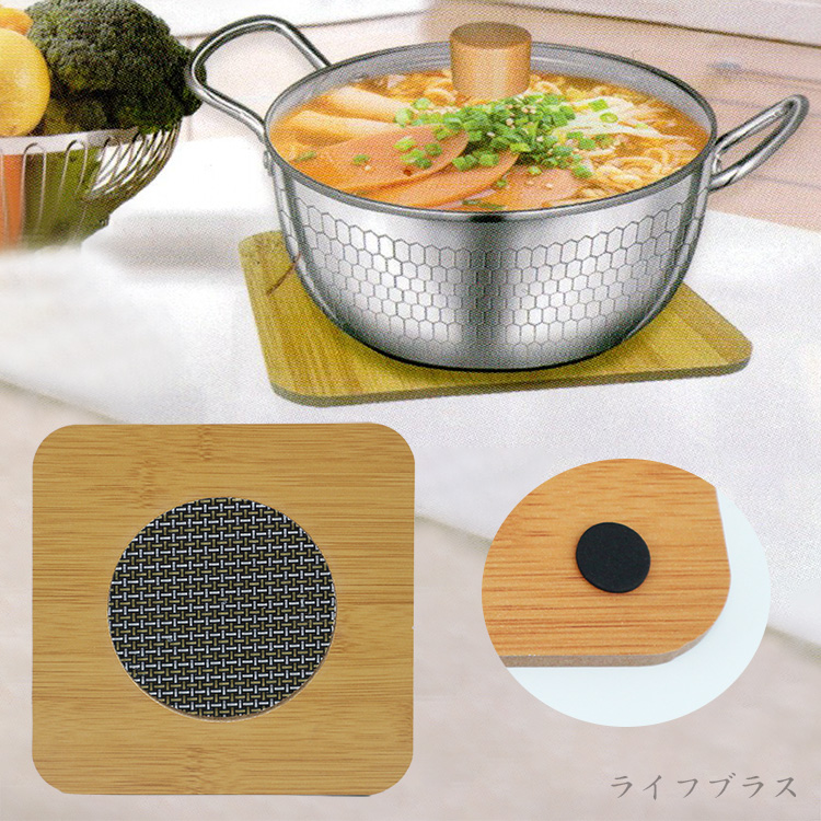 KIYODO方形原木止滑鍋墊-3入, , large