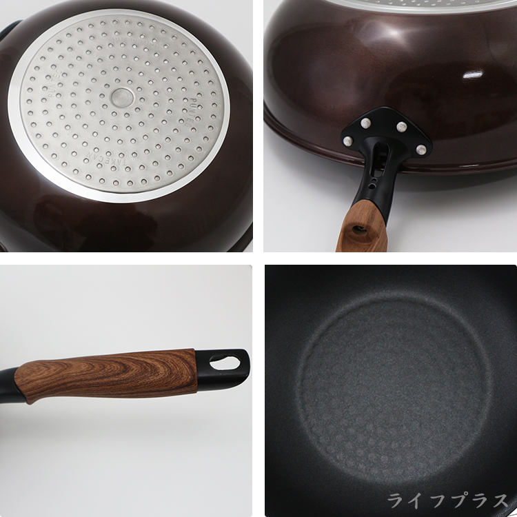 日本製和樂亭IH大金不沾深型炒鍋-32cm-2支, , large