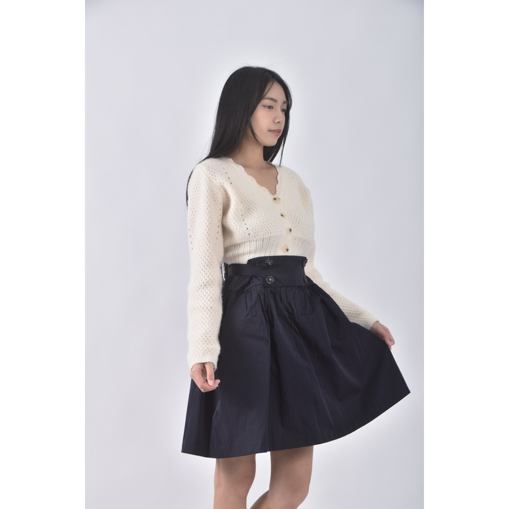 (3XL) kezza質感綁帶藍色短裙二手衣, , large