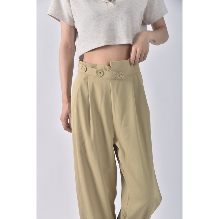 (S) me too高腰素色綠色長褲二手衣, , large