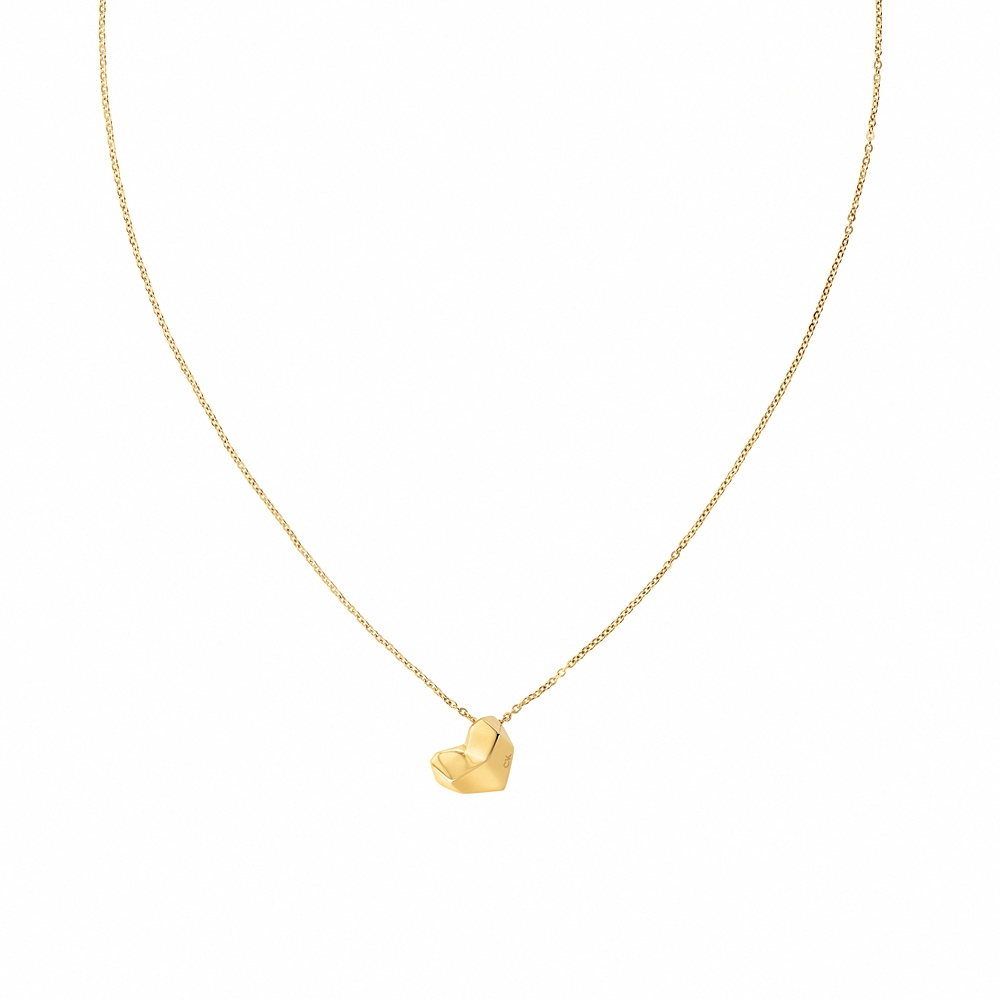 Calvin Klein CK Faceted Heart 心型多切面項鍊 母親節送禮推薦-金 35000036, , large