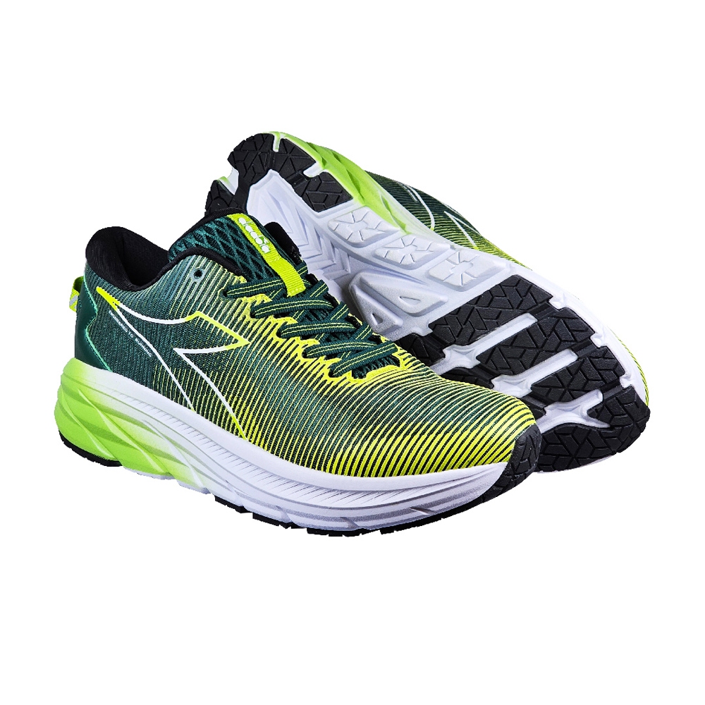 DIADORA迪亞多那 專業慢跑鞋 男運動鞋 男鞋 大尺碼 寬楦 寬腳板 高腳背 輕量 透氣 吸震 厚底 止滑 白黑 綠, , large