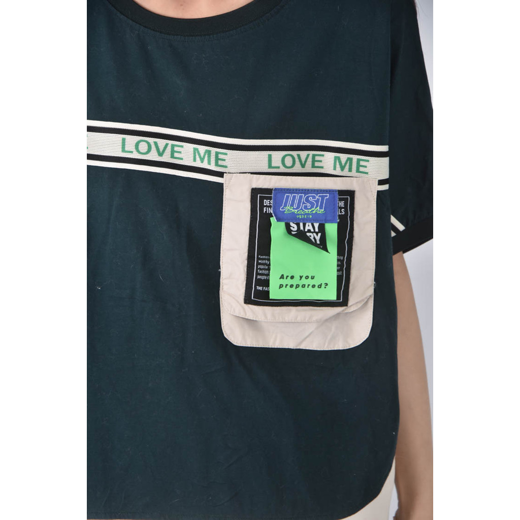 (2XL) 326字母綠色短袖上衣二手衣, , large
