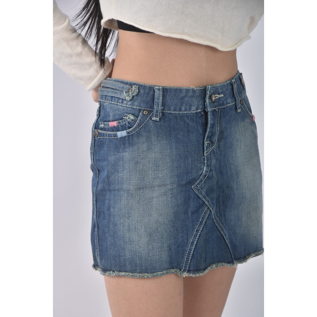 (2XL) net丹寧牛仔棉質純棉藍色短裙二手衣, , large