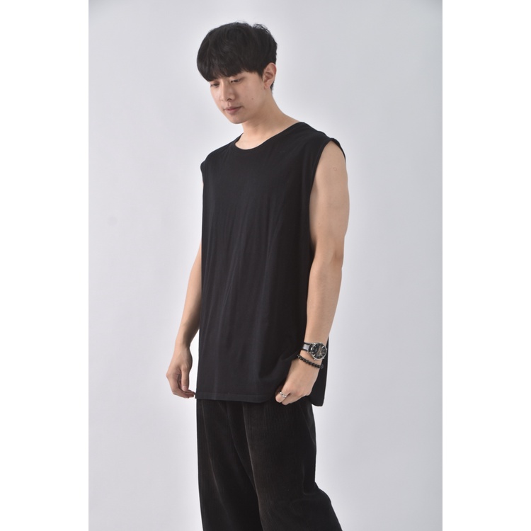 (XL) 【范姜彥豐私服】decathlon男裝運動棉質無袖背心黑色上衣二手衣, , large