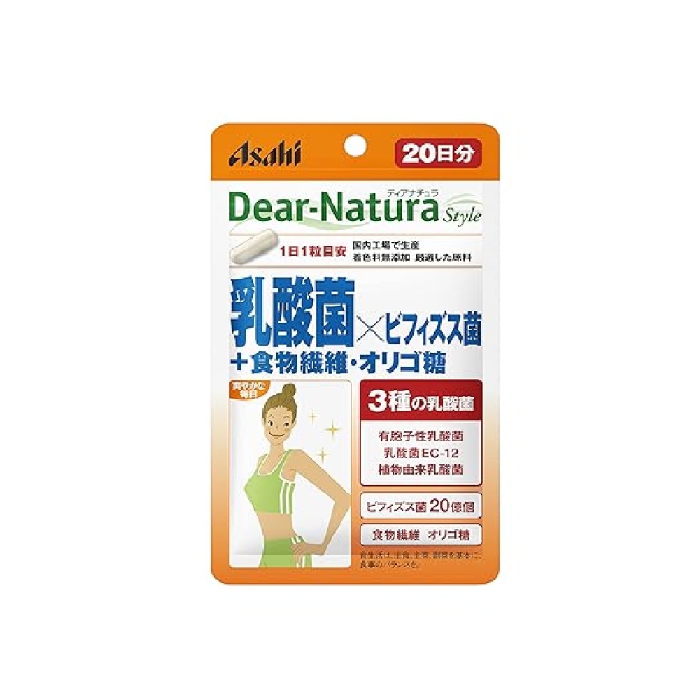 Asahi 朝日 乳酸菌+膳食纖維+寡糖 20粒, , large