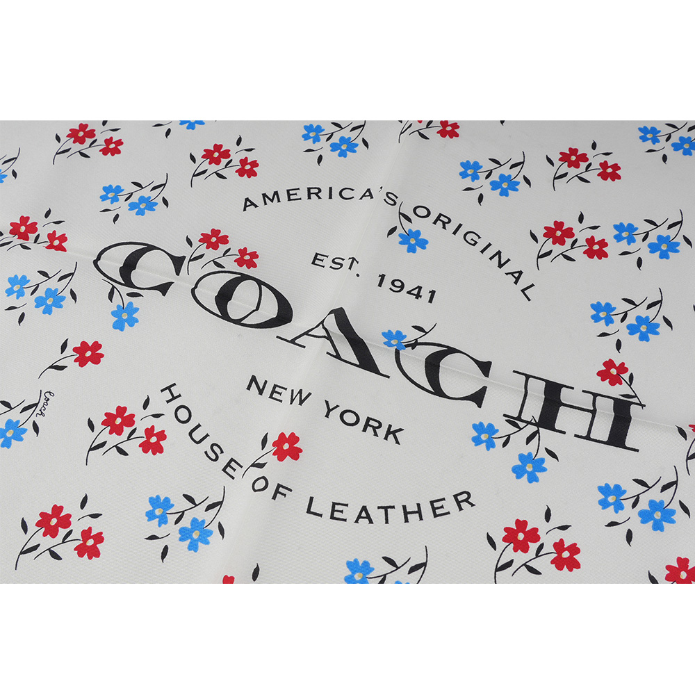 COACH Boardwalk 小碎花圖案絲質方巾/白色, , large