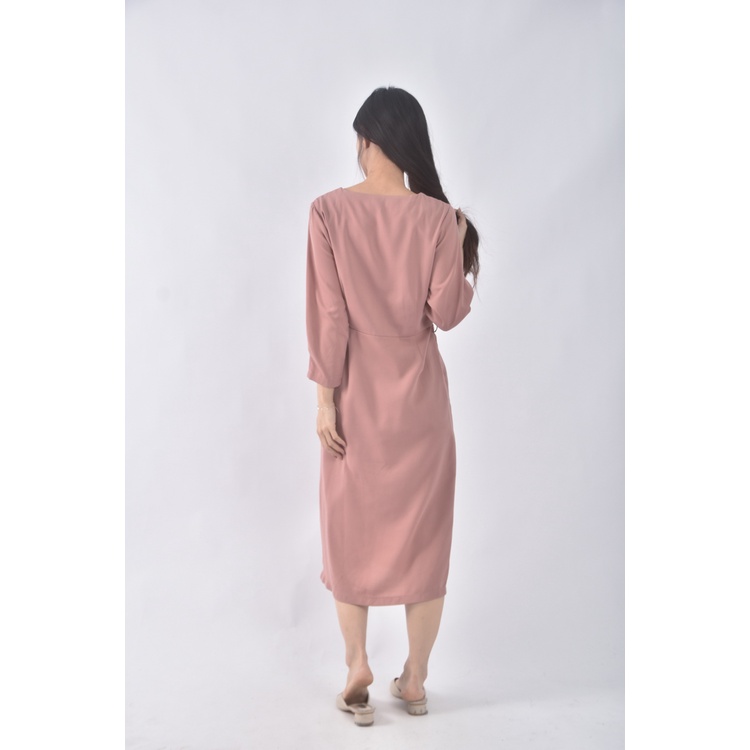 (S) air space lady質感V領粉色洋裝二手衣, , large