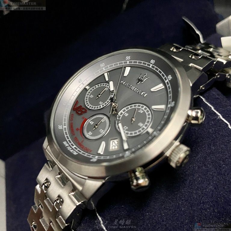 [星晴錶業]MASERATI手錶,44mm,R8873134003鐵灰色錶面槍灰色錶殼槍灰色精鋼錶帶款, , large